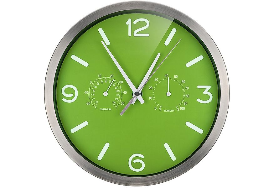 OPTUS Wanduhr MyTime ND DCF Thermo-/ Hygro- Wanduhr 25cm - grün günstig online kaufen