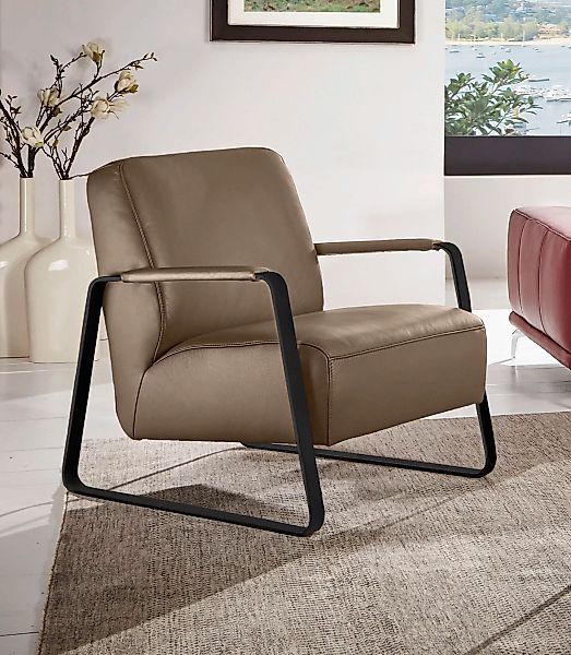 W.SCHILLIG Cocktailsessel »quadroo Loungesessel,«, mit bezogenen Armlehnen, günstig online kaufen