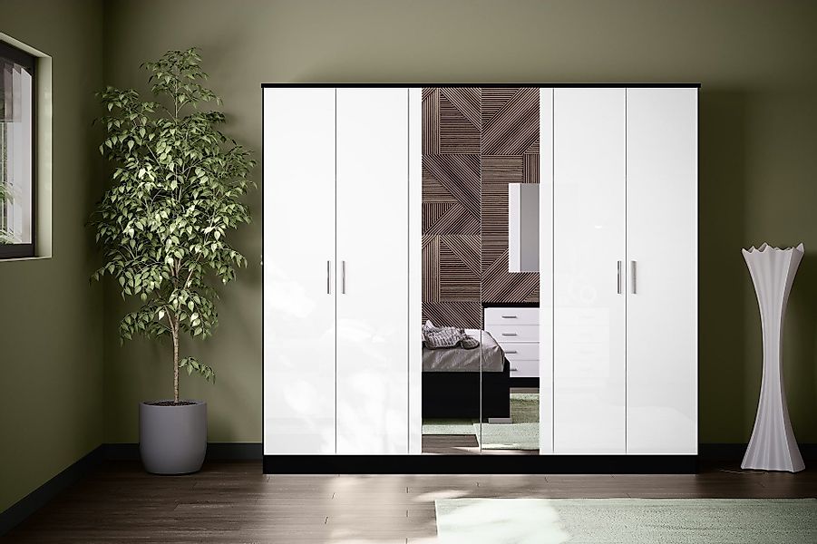 Interdesign24 Schlafzimmer-Set Noemi, (6-Teilig, in Schwarz/Weiß günstig online kaufen