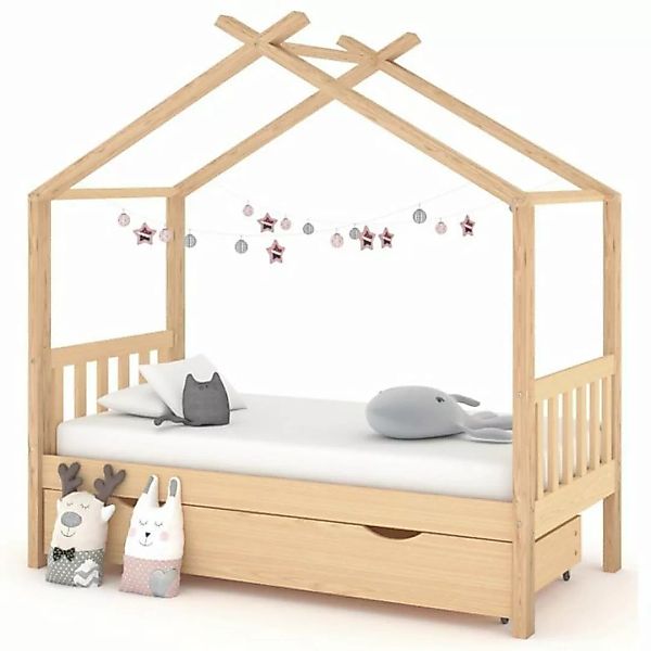 Kinderbett Mit Schublade Massivholz Kiefer 80x160 Cm günstig online kaufen