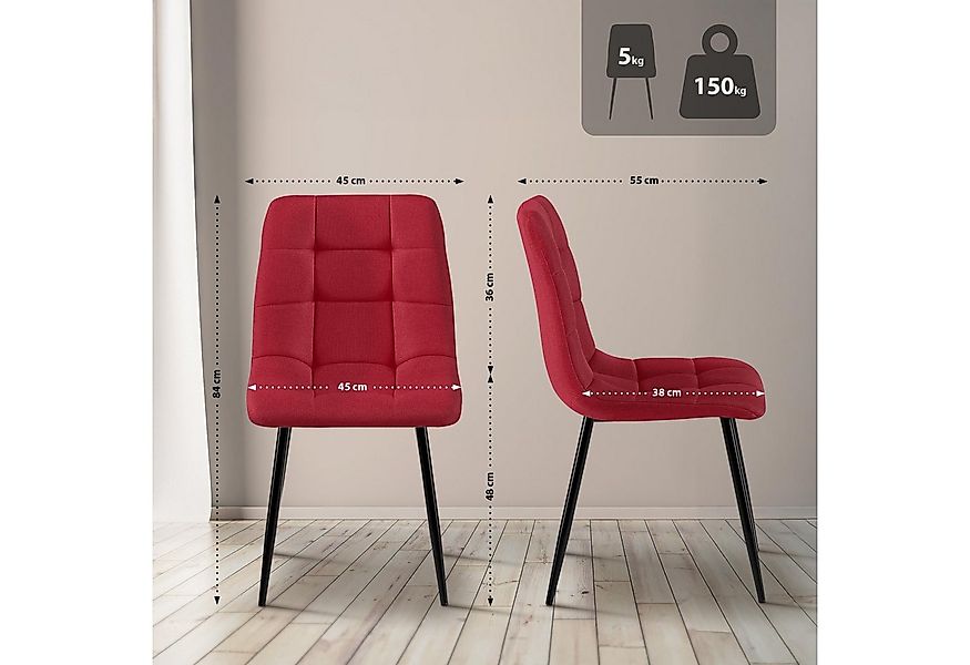 CLP Esszimmerstuhl Antibes, Polsterung mit Stoffbezug, Metallgestell günstig online kaufen