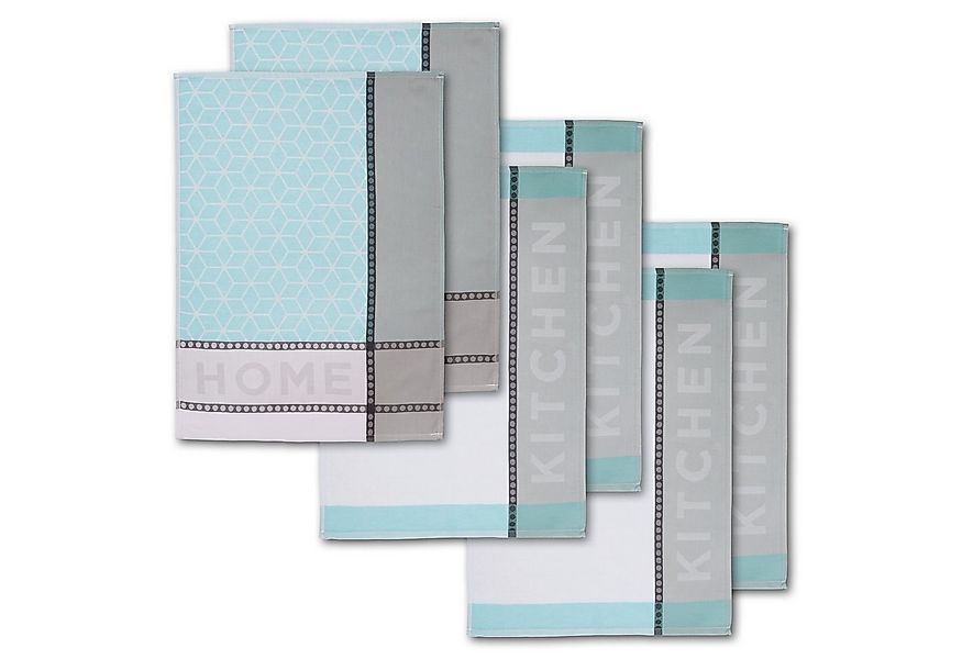 Dyckhoff Geschirrtuch HOME / KITCHEN, Maße je Tuch ca. 50x70 cm, (Set, 6-tl günstig online kaufen