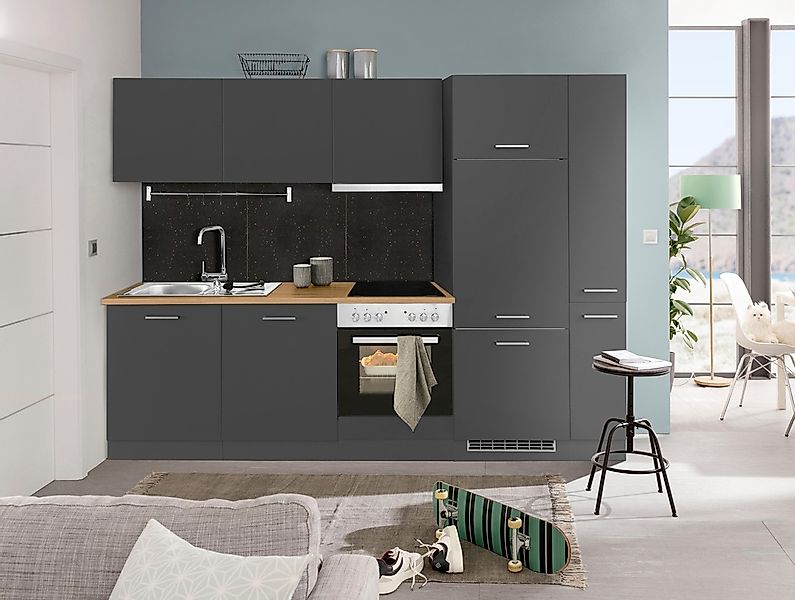 KOCHSTATION Küchenzeile »KS-Kehl«, mit E-Geräten, Breite 270 cm, inkl. Kühl günstig online kaufen