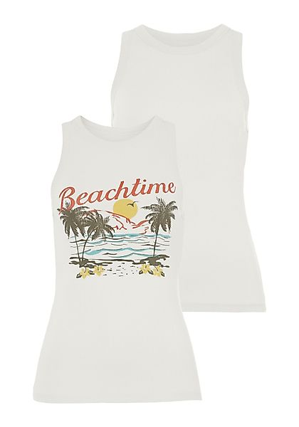 Beachtime Tanktop, (Packung, 2 tlg.), mit tropischem Druck günstig online kaufen