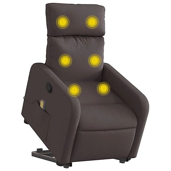 vidaXL Massagesessel mit Aufstehhilfe Dunkelbraun Stoff 3206713 günstig online kaufen