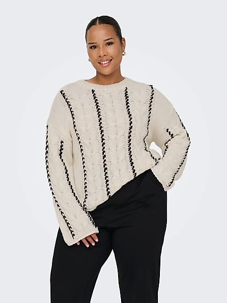 ONLY CARMAKOMA Rundhalspullover "CARTESSA CABEL STITCH LS O-NECK KNT" günstig online kaufen