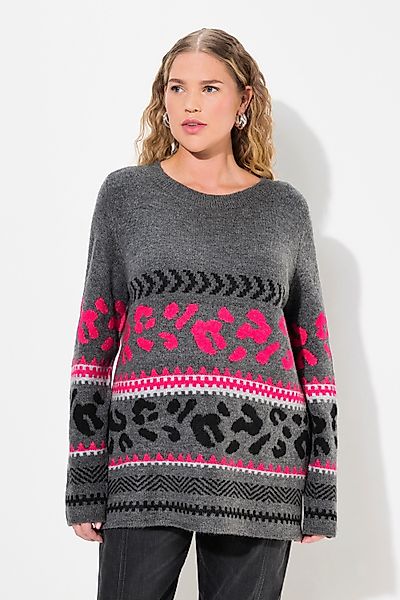 Ulla Popken Rollkragenpullover Pullover Musterstreifen Stehkragen günstig online kaufen