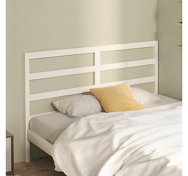 vidaXL Bett, Kopfteil Weiß 126x4x100 cm Massivholz Kiefer günstig online kaufen