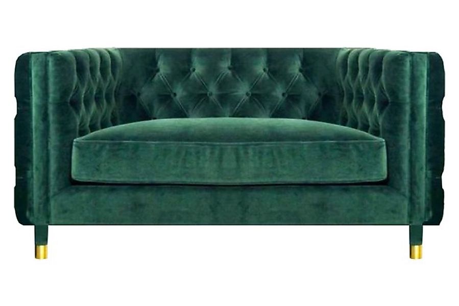 JVmoebel Chesterfield-Sofa Textil Sofa Couch Zweisitzer Grün Design Möbel M günstig online kaufen