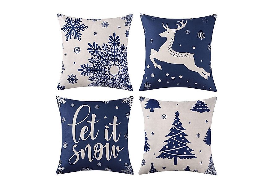 GarveeMore Kissenbezüge 4 Stück Kissenbezug Weihnachten Weihnachtselementst günstig online kaufen