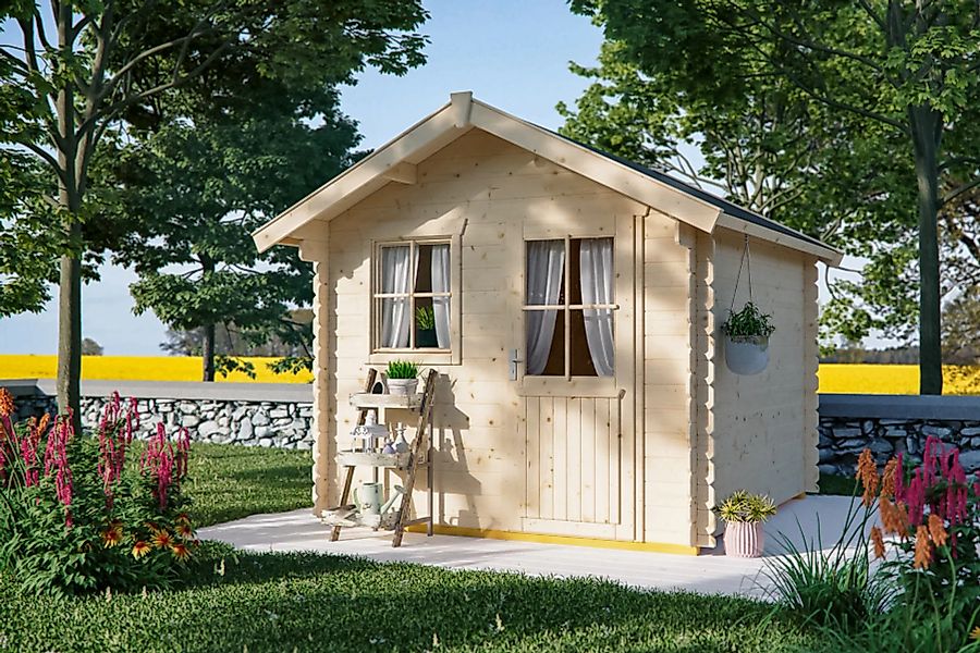 Skan Holz Holz-Gartenhaus Porto 3 Natur 250 cm x 300 cm günstig online kaufen