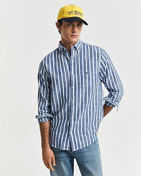 Gant Langarmhemd REG COTTON/LINEN STRIPED SHIRT Streifen, luftig, Leinen günstig online kaufen