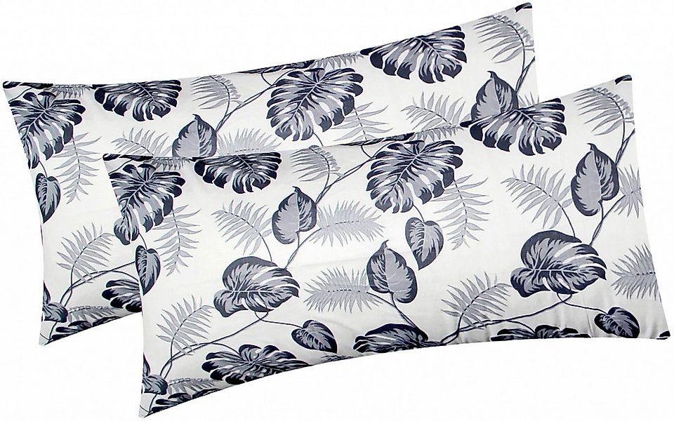Heubergshop Kissenbezug, (2 Stück), 40x80cm Tropische Blätter Kissenhülle B günstig online kaufen