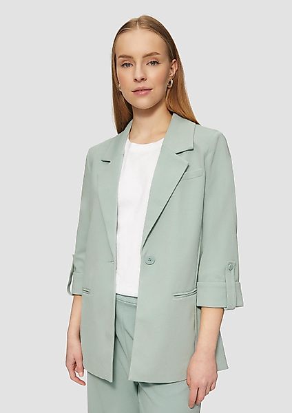 QS Jackenblazer Indoor-Blazer Interlock-Blazer mit Krempelarm günstig online kaufen