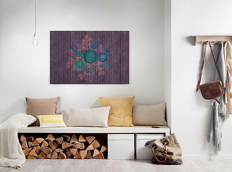 Bricoflor Lila Leinwand Bild Mit Blumen Holz Bild Auf Canvas Leinwand In Vi günstig online kaufen