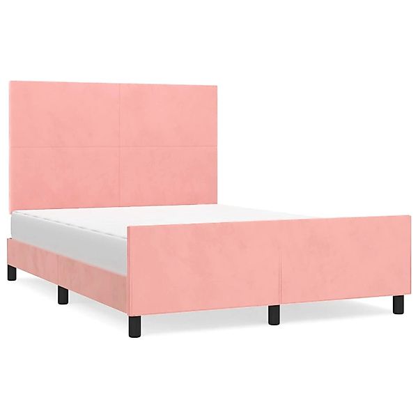 vidaXL Bettgestell mit Kopfteil Rosa 140x190 cm Samt Modell 51357753 günstig online kaufen