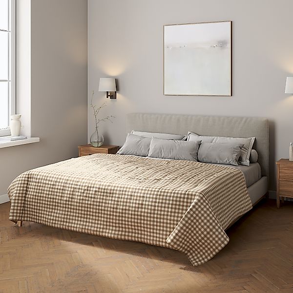 Tagesdecke mit Streifen-Steppung, hellbraun-ecru, Quadro (136-06) günstig online kaufen