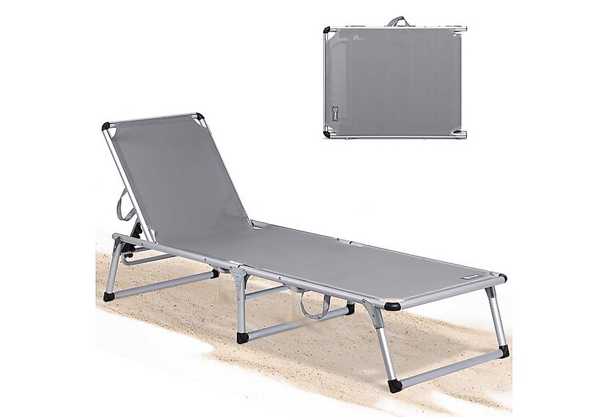 HOMECALL Gartenliege Leicht Sonnenliege Klappbar Alu Liegestuhl Strandliege günstig online kaufen