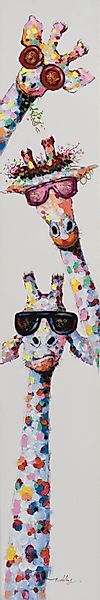 ArtUniverse Gemälde Bunte Giraffen 25x150 cm, günstig online kaufen