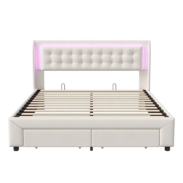 Furnishings Home Polsterbett Stauraumbett Doppelbett LED günstig online kaufen
