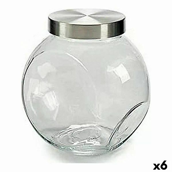 Gefäß 1,5 L Silberfarben Durchsichtig Stahl Glas (11,3 X 16 X 15,8 Cm) (6 S günstig online kaufen