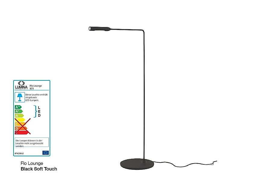FLO Lounge Stehlampe schwarz günstig online kaufen