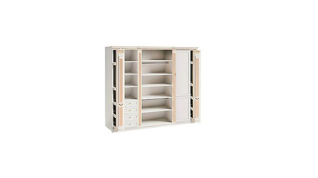 JVmoebel Kleiderschrank Weißer Stilvoller Kleiderschrank Massivholz Luxus S günstig online kaufen