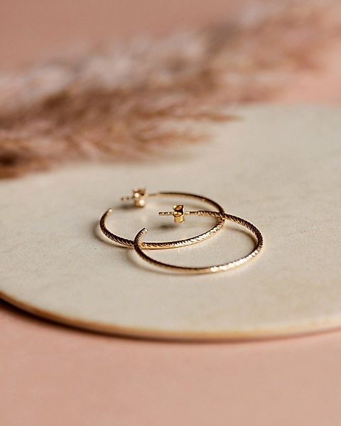 lille mus Paar Creolen Creolen 'Glitzer' 925 Silber / vergoldet günstig online kaufen