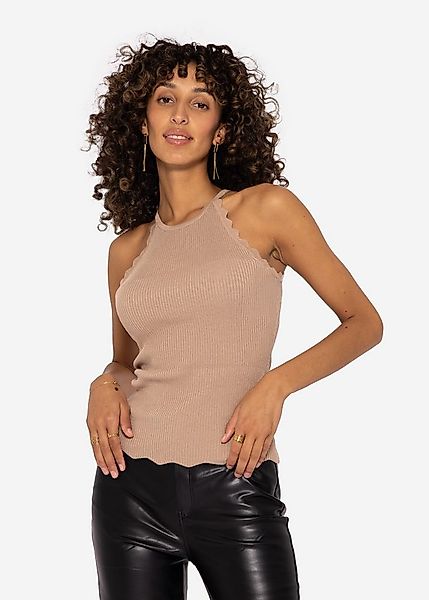 SASSYCLASSY Stricktop Strick Top mit Bogenkante für Damen Feines Top aus Vi günstig online kaufen