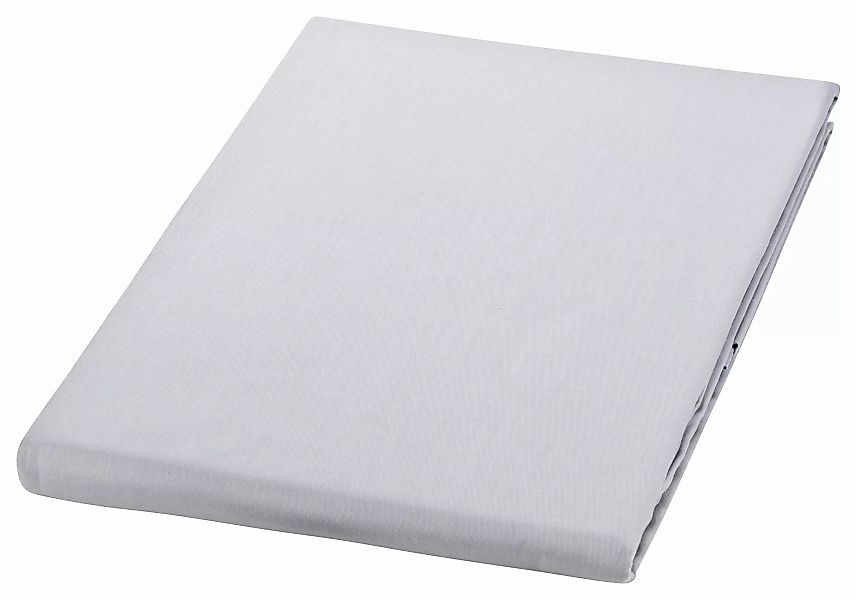 MOON Premium Mako Satin Bettlaken 150x250 ohne Gummizug grau günstig online kaufen
