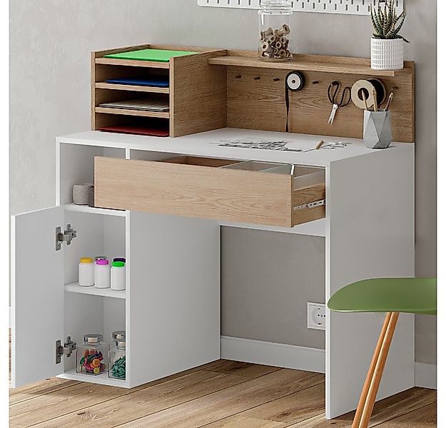 Vicco Schreibtisch, Weiß/Sonoma, 100 x 50 cm günstig online kaufen