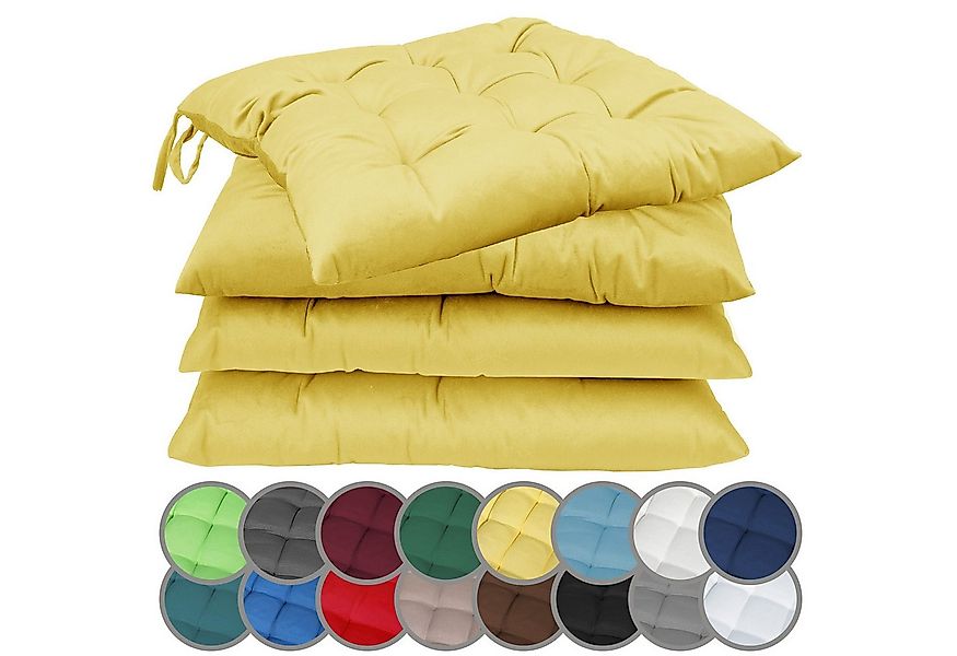 NatureMark Sitzkissen 4er-Set Stuhlkissen 40x40cm mit Bändern, Sitzpolster günstig online kaufen