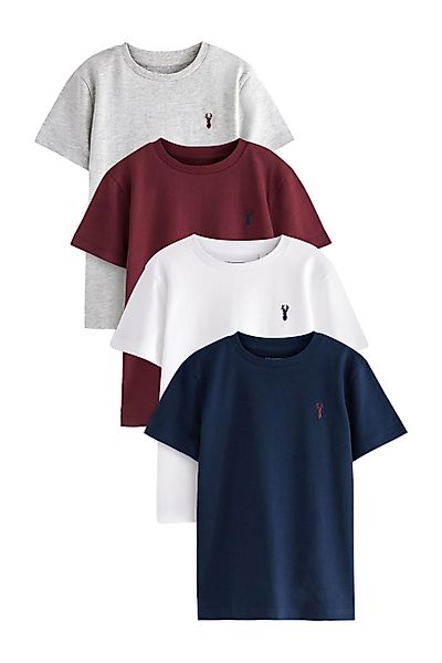 Next T-Shirt 4er-Pack Kurzarm-T-Shirts mit Hirsch-Stickerei günstig online kaufen