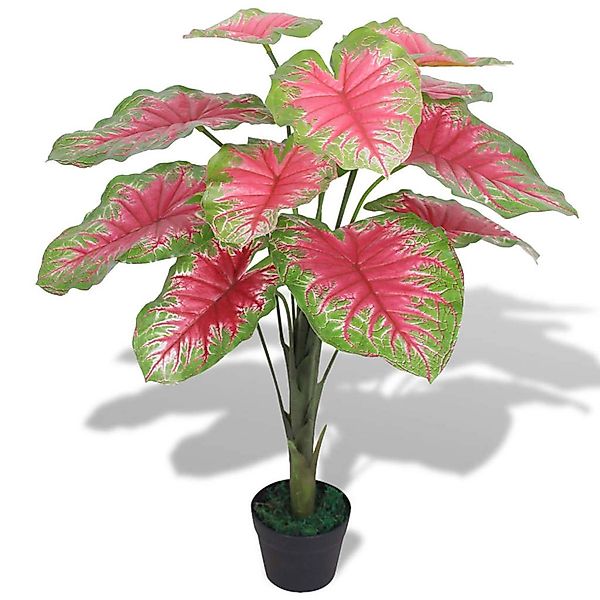 vidaXL Künstliche Caladium Pflanze mit Topf 85 cm Rot und Grün günstig online kaufen