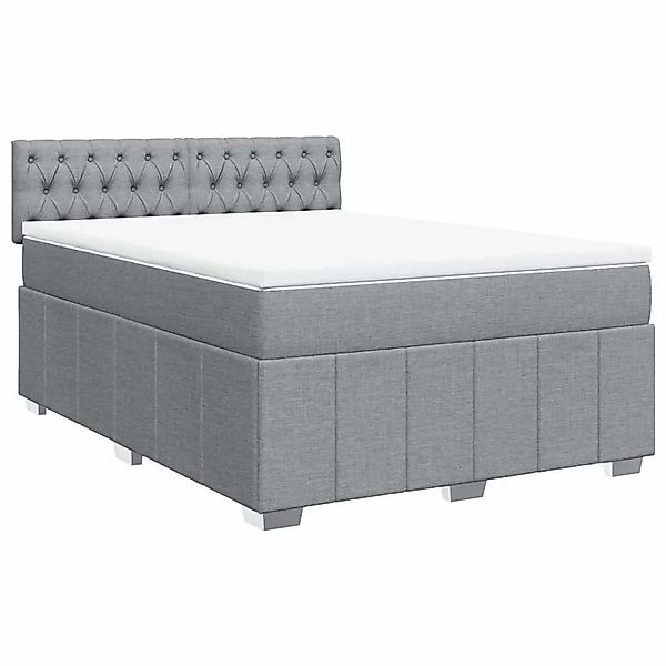vidaXL Boxspringbett mit Matratze Hellgrau 160x200 cm Stoff 3287126 günstig online kaufen