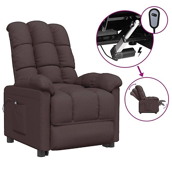 vidaXL Relaxsessel Elektrisch Dunkelbraun Stoff 3073753 günstig online kaufen