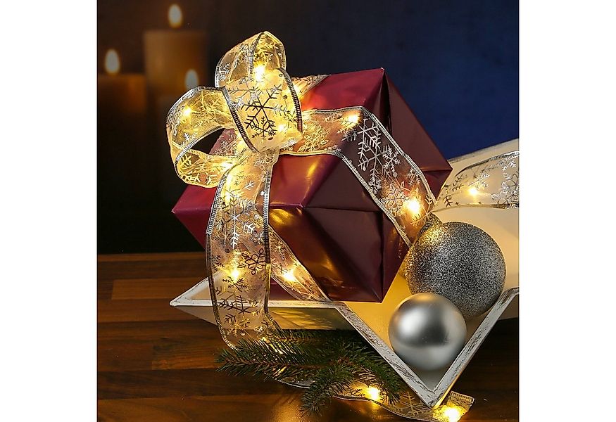 MARELIDA LED-Lichterkette LED Seidenband Geschenkband Schleifenband 30 LED günstig online kaufen