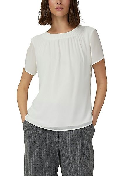 s.Oliver BLACK LABEL Kurzarmbluse mir Raffung am Ausschnitt günstig online kaufen