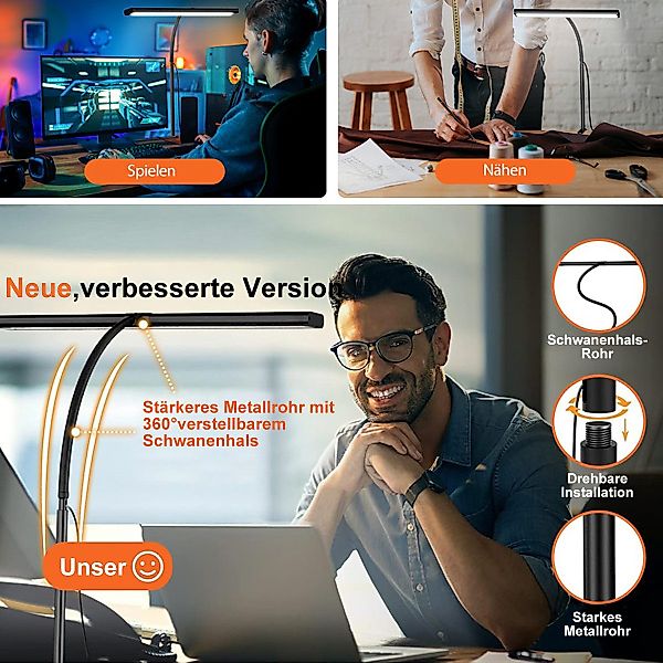 MUPOO LED Klemmtischleuchte LED Leselampe Klemmleuchten günstig online kaufen