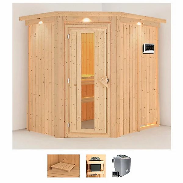 Karibu Sauna »Clara« Set, 9 KW-Bio-Ofen mit externer Steuerung günstig online kaufen