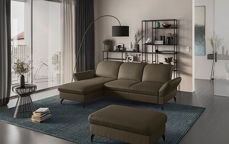 sit&more Ecksofa Leandro L-Form, Wahlweise mit Bett-, Kopfteil - und Armleh günstig online kaufen