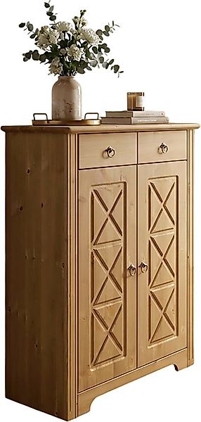 OTTO home Kommode "Hugo" B/T/H: 74/38/100 cm, aus massiver Kiefer, Breite 7 günstig online kaufen