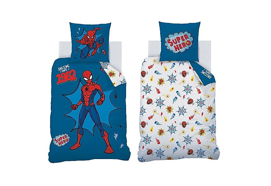 Familando Kinderbettwäsche Spiderman 135x200 80x80 cm aus 100% Baumwolle mi günstig online kaufen