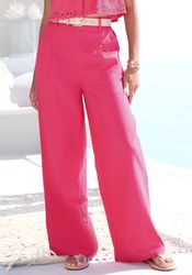 LASCANA Palazzohose mit Gürtelschlaufen, Leinenhose, Sommerhose, günstig online kaufen