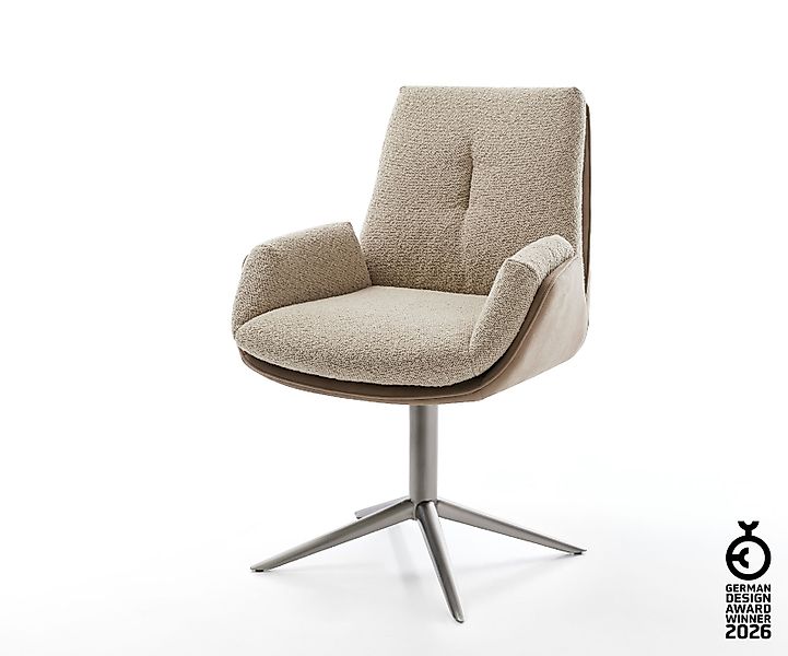 Drehstuhl Clea-Flex Materialmix Schlamm Fußkreuz Graphit 360° drehbar Wippf günstig online kaufen