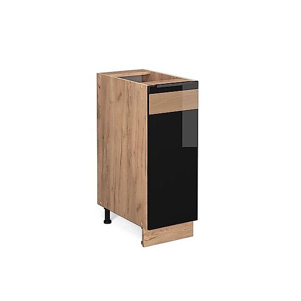 Vicco Apothekerschrank Fame-Line Schwarz-Eiche Hochglanz/Goldkraft Eiche 30 günstig online kaufen