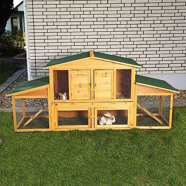 Feel2Home Kleintierkäfig Hasenstall Freilauf Freigehege Kaninchenhaus günstig online kaufen