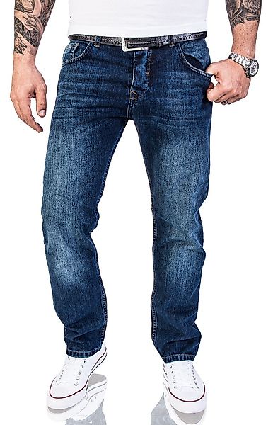 Rock Creek Straight-Jeans Herren Jeans Stonewashed günstig online kaufen
