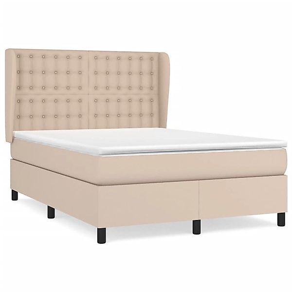 vidaXL Boxspringbett Matratze Cappuccino-Braun 140x190cm Kunstleder1466696 günstig online kaufen
