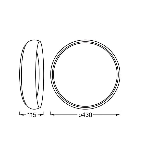 OSRAM LED-Deckenlampe ORBIS LIVIA, Ø 43 cm, grau, Metall dim günstig online kaufen